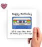 1980's Cassette Tape Retro Birthday Card, love songs mix tape card, funny valent - Image 1