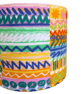 Fun Abstract Bright Scribble Multicolour Yellow 80s vintage fabric Lampshade - Image 1
