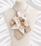 Ivory Bee Upcycled Necktie Statement Necklace