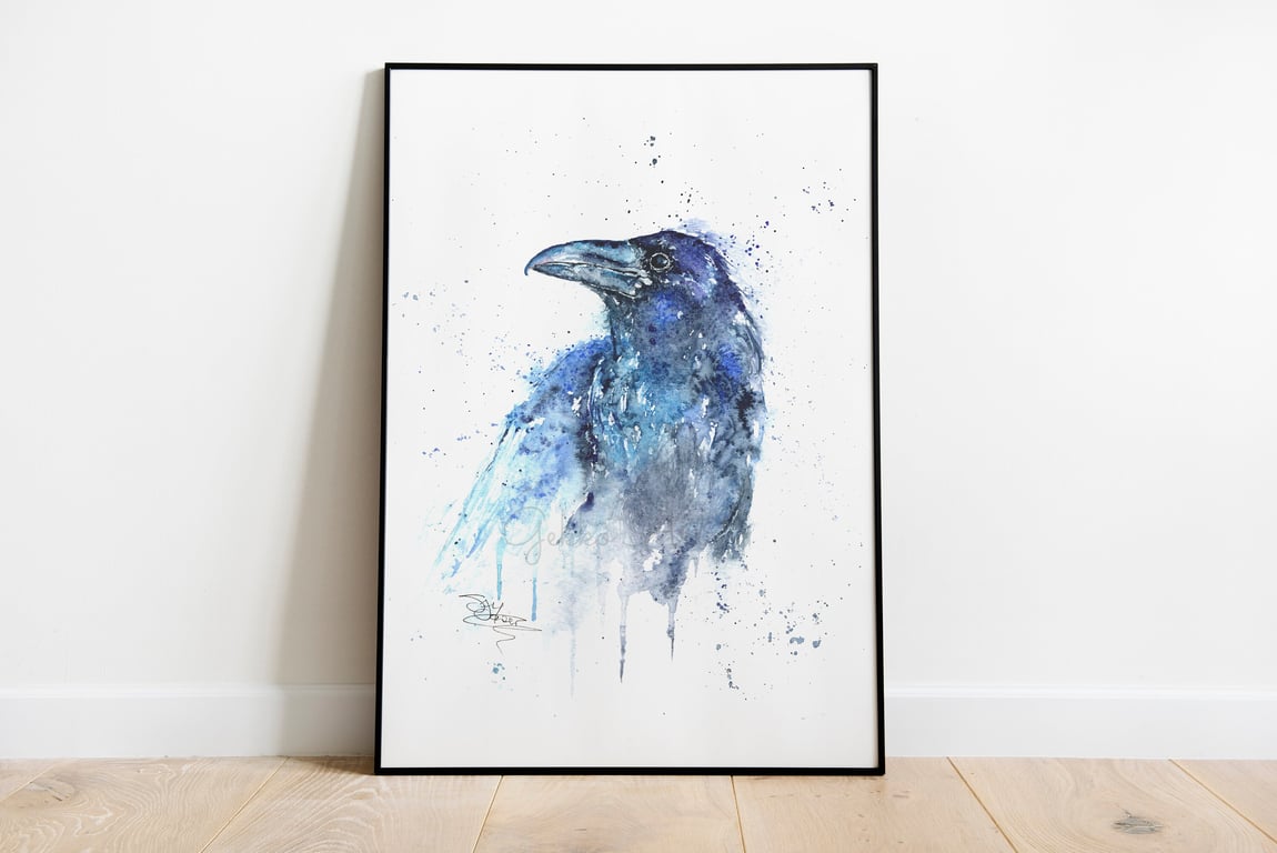 Raven 'Beguiling'. A Fine Art Print from an Original Watercolour Painting