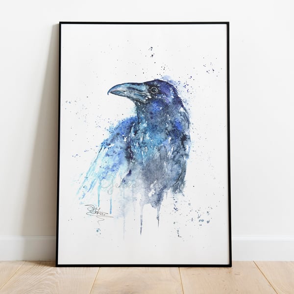 Raven 'Beguiling'. A Fine Art Print from an Original Watercolour Painting