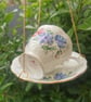 Royal Albert Sweet Pea Teacup Bird Feeder Upcycled Bone China Hanging Bird Feed - Image 2
