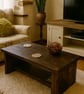 Rustic Reclaimed Wood Coffee Table - Handmade Solid Timber Table 90cm - Image 7