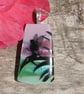 Dichroic Glass Fairy Necklace: Fused Glass Landscape Pendant F10 - Image 9