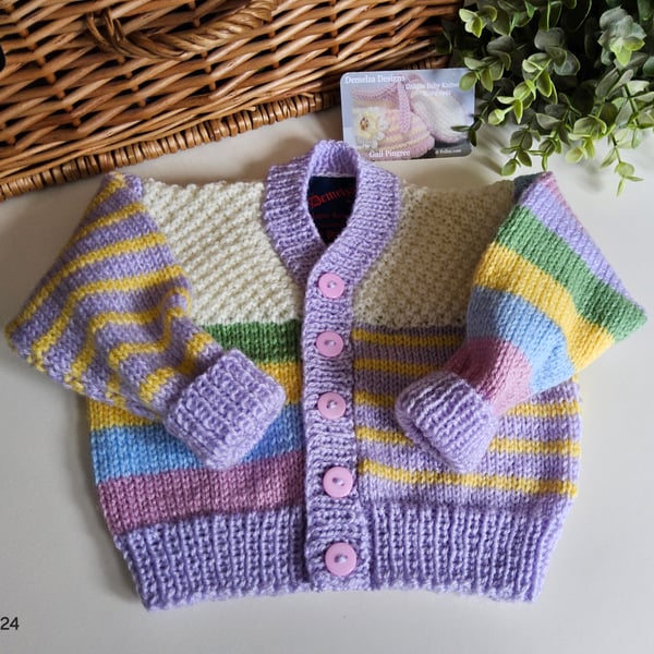 Hand Knitted Baby Girl's Cardigan Size 6-12 months