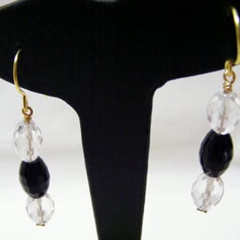 Agate and Quartz Gemstone Earrings