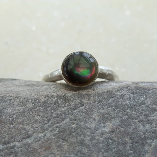 Sterling Silver Adjustable Ring with Black-lipped Pearl 