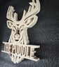Personalised Deer Head Name Sign – Solid Pine Stag Wall Art –  Man cave  - Image 2
