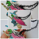 Flying Witch ornament pink & blue by Kat Hazelton