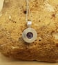 Tiny Amethyst Pendant necklace with studded edge - Image 4