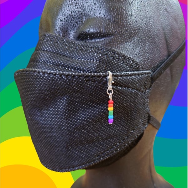 Rainbow pride beaded charm