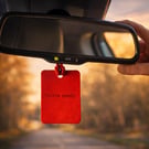 Personalised leather car charm, drive safe reminder, new driver gift 