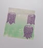 An original handprinted linoprint of snakes head fritillaries  - Image 4