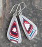 Dodge fordite earrings - rounded triangles - Image 2