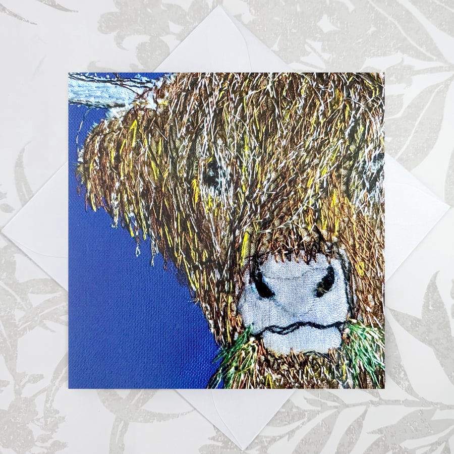 Highland Cow birthday card - mum, dad, husband, brother, sister, friend