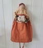 The angel shepardess primitive hanging folk doll textile art