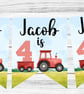 Farm Themed Tractor Personalised Happy Birthday Bunting 