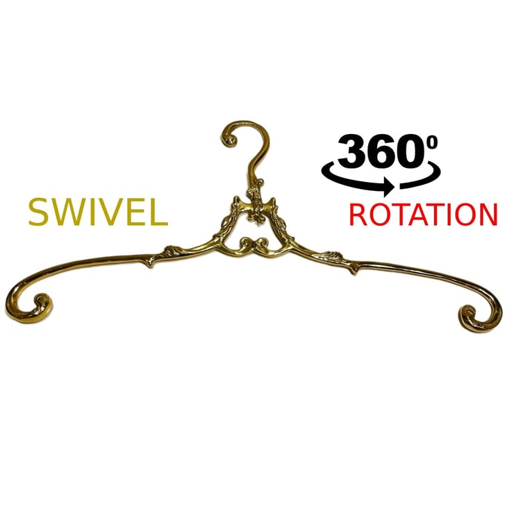 Personalization Vintage Style Brass Swivel Clothes Hanger Perfect Bridal  Dress