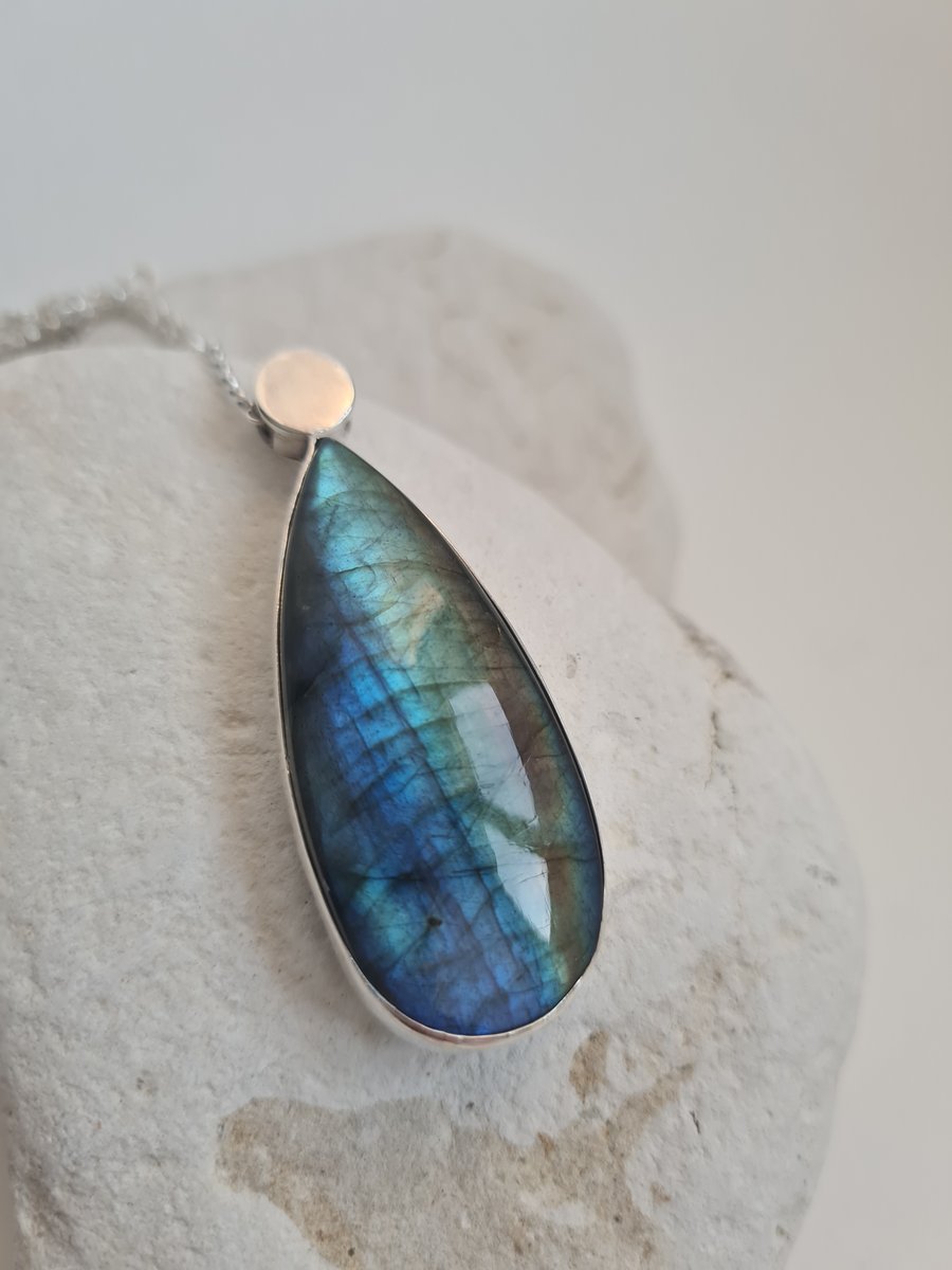 Handmade Silver and Labradorite Necklace