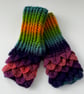 Crochet Dragon Scale Fingerless Mitts - Valentines Day, Mother's Day