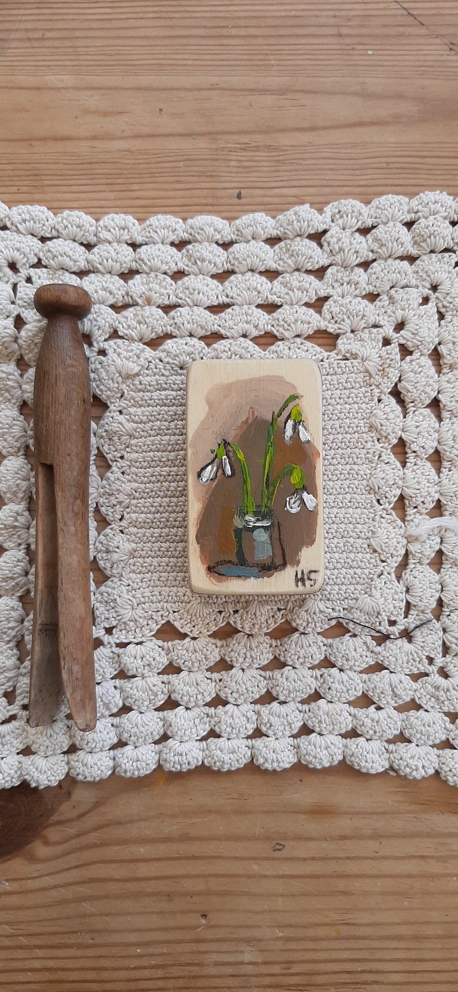 Miniature snow drop paintings 