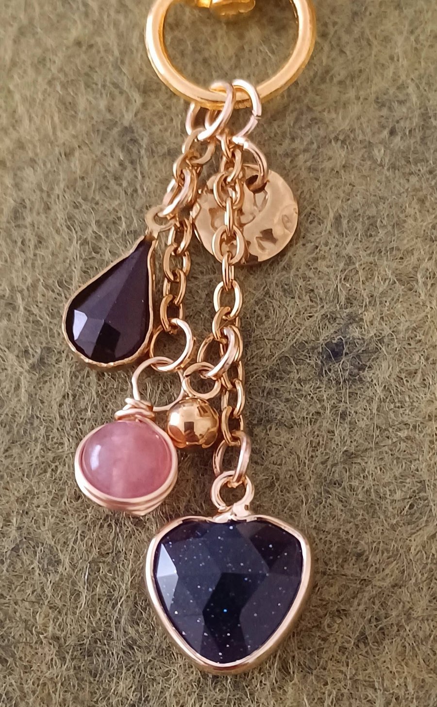 Handmade Blue Goldstone Bag Charm