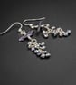  Peacock pearl cluster long drop earrings, natural pearl drops, pearl jewelry  - Image 4