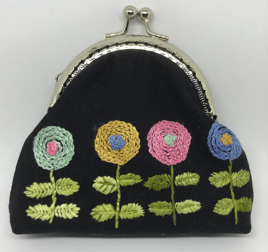 Funky Flowers Coin Clasp Purse