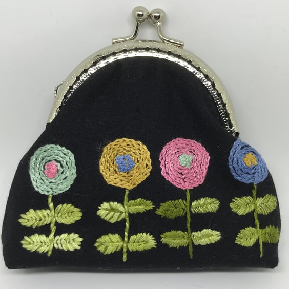 Funky Flowers Coin Clasp Purse