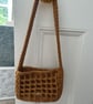 Tan Crochet Shoulder Bag