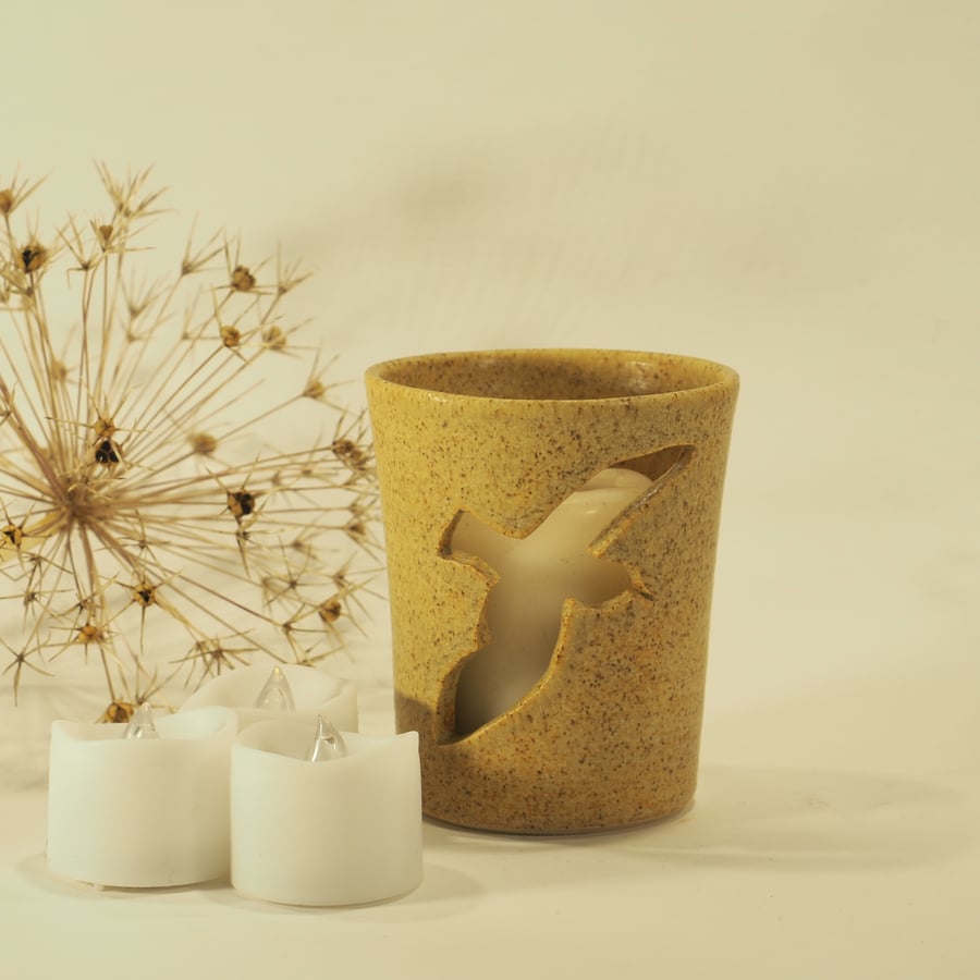 Oatmeal Candle Holder - single Seagull