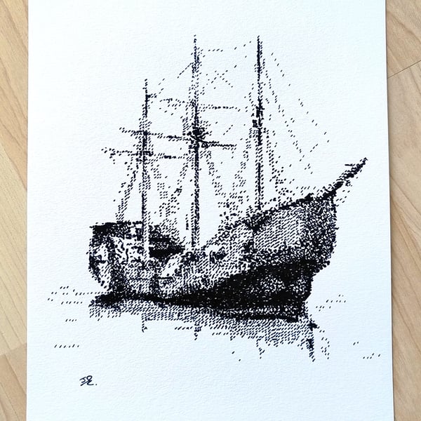 "The Ghost Gallant" – Original Ink Drawing