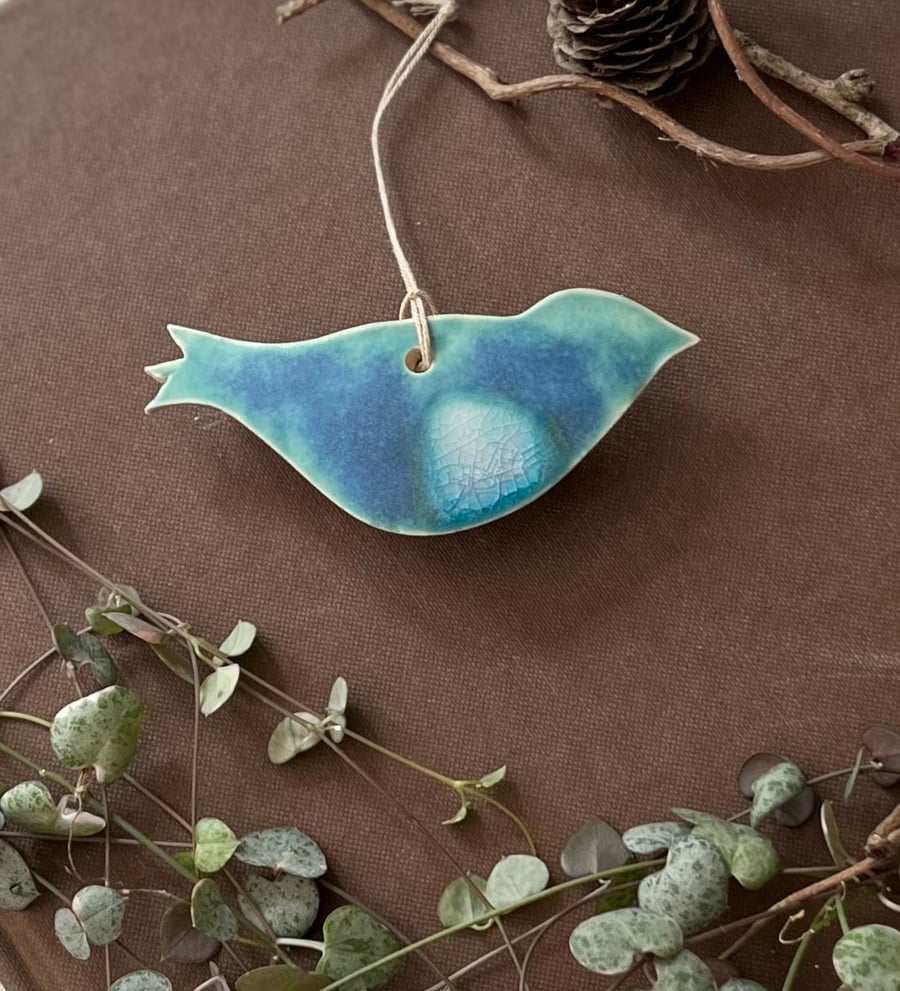 A Ceramic handmade hanging bird - 93 - Summer Studio Sale 
