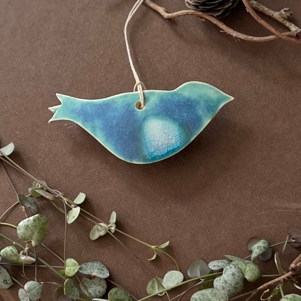 A Ceramic handmade hanging bird - 93 - Summer Studio Sale 