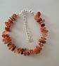 Carnelian Natural Stone Chip Handmade Bracelet - Handmade Jewellery 