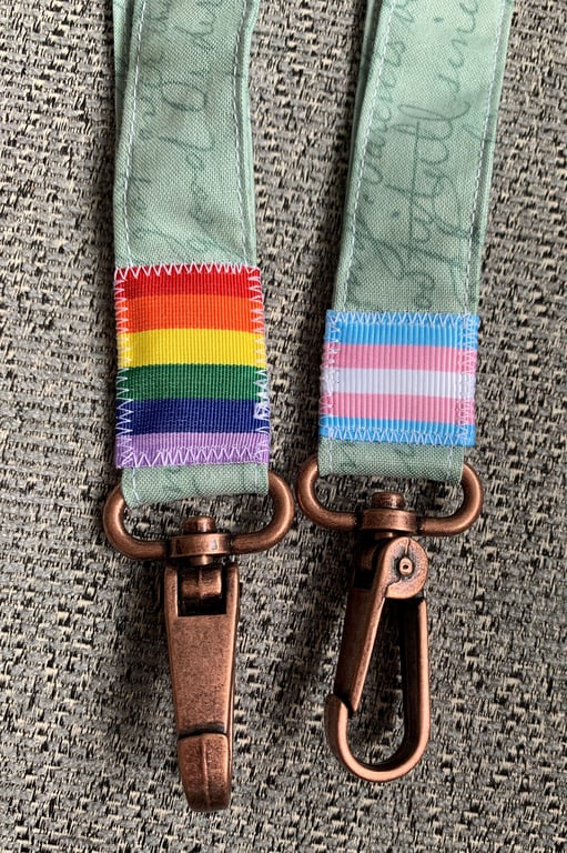 Green writing 100% Cotton Lanyard