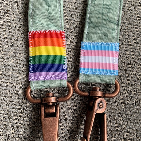 Green writing 100% Cotton Lanyard
