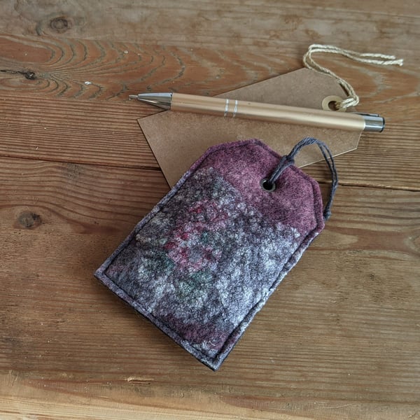Luggage tag shaped lavender bag - pink and grey