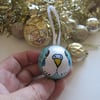 Christmas Tree Bauble Budgie Budgerigar Pet Bird Blue Hanging Decoration