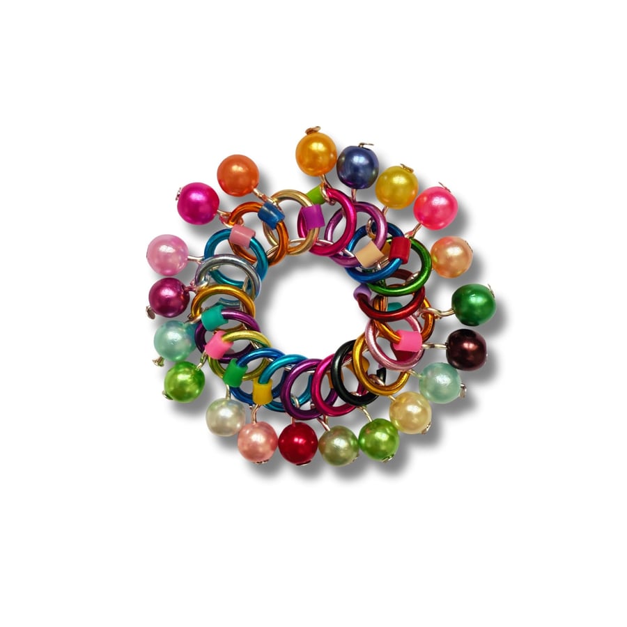 Snag Free Stitch Markers in rainbow Colours - Circus Pops