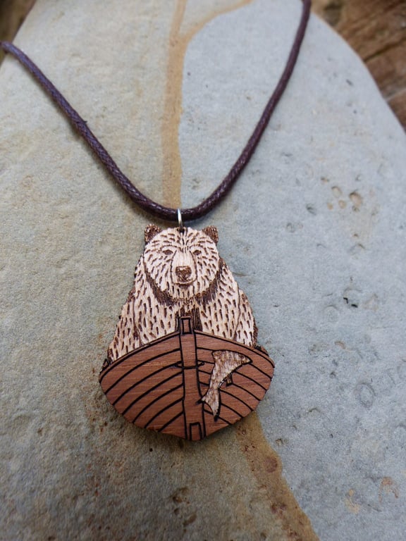 Bear in a Boat Pendant