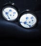 Blue Molecules cufflinks, free shipping, gift wrapped, great image,  Ref 8453 - Image 1