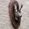 Miniature 2 inch high jackalope fridge magnet or tree ornament  