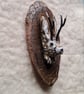 Miniature 2 inch high jackalope fridge magnet or tree ornament  