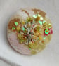The pastel yellow brooch with sequins and beads - Image 6