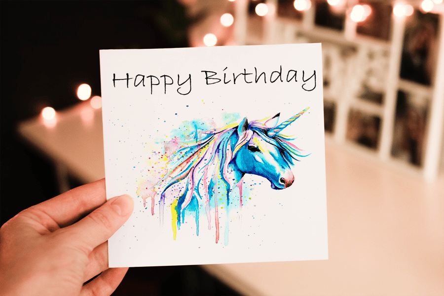 Unicorn Birthday Card, Card for Friend, Greeting Card, Unicorn Birthday Gift