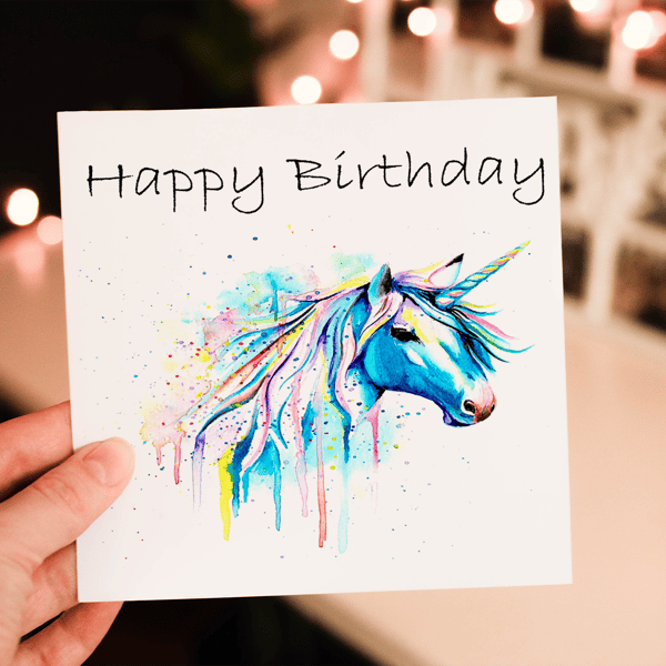 Unicorn Birthday Card, Card for Friend, Greeting Card, Unicorn Birthday Gift