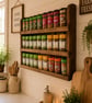 Handmade rustic wooden spice rack 