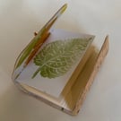 Wrapover Cork Book with Pretty Leaf Prints