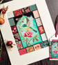 Mixed media birds and blooms artwork, gift for bird lover, bird painting